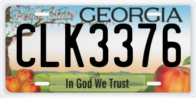 GA license plate CLK3376