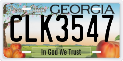 GA license plate CLK3547