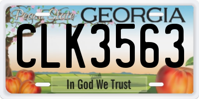 GA license plate CLK3563
