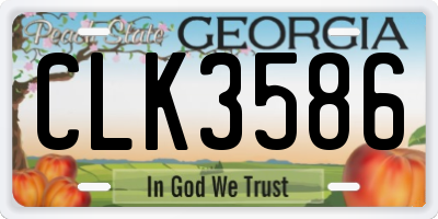 GA license plate CLK3586