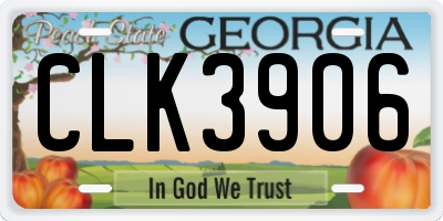 GA license plate CLK3906