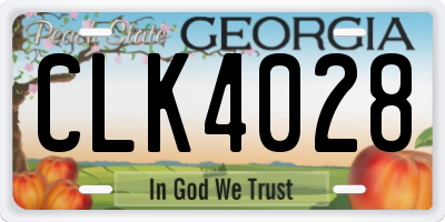 GA license plate CLK4028