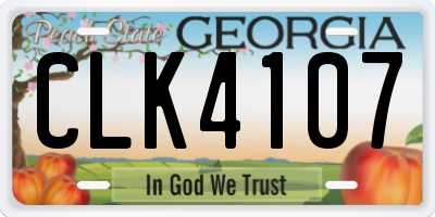 GA license plate CLK4107