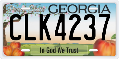 GA license plate CLK4237