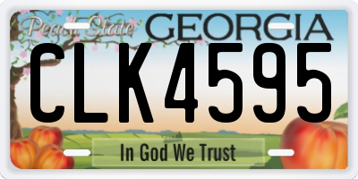 GA license plate CLK4595