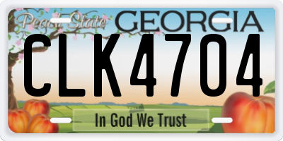 GA license plate CLK4704