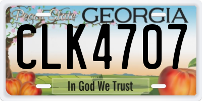 GA license plate CLK4707