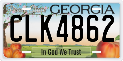 GA license plate CLK4862