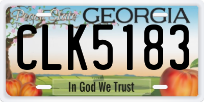 GA license plate CLK5183
