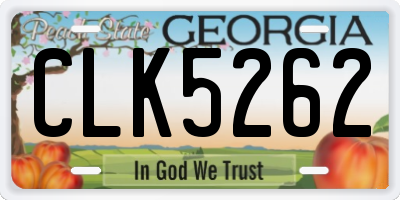 GA license plate CLK5262