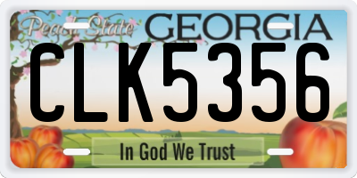 GA license plate CLK5356