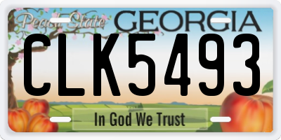 GA license plate CLK5493