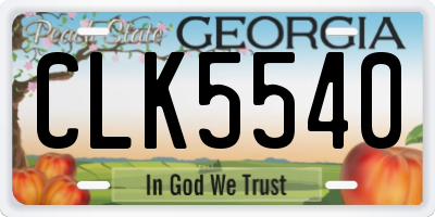 GA license plate CLK5540