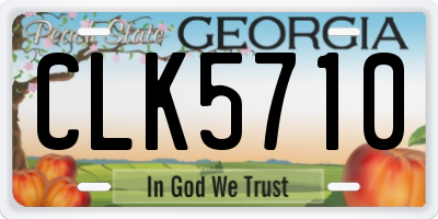 GA license plate CLK5710