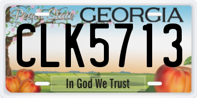 GA license plate CLK5713