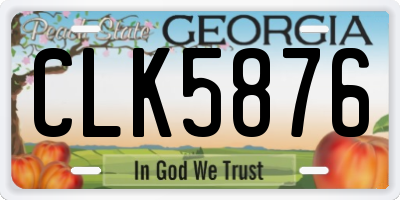 GA license plate CLK5876