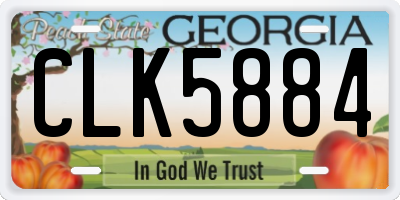 GA license plate CLK5884