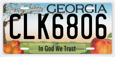 GA license plate CLK6806