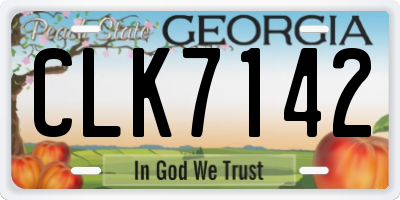 GA license plate CLK7142