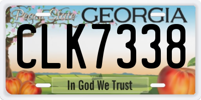 GA license plate CLK7338