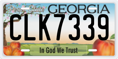 GA license plate CLK7339