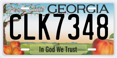 GA license plate CLK7348