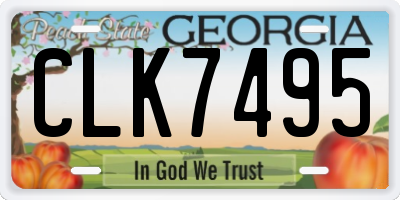 GA license plate CLK7495