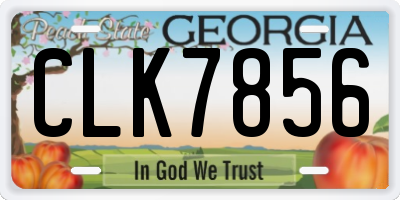 GA license plate CLK7856
