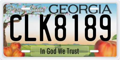 GA license plate CLK8189
