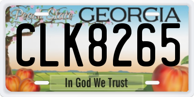 GA license plate CLK8265