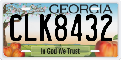 GA license plate CLK8432