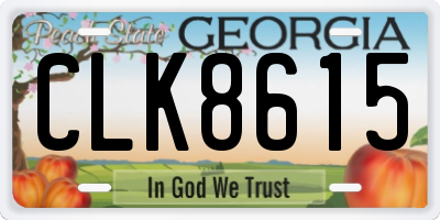 GA license plate CLK8615