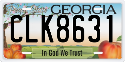 GA license plate CLK8631