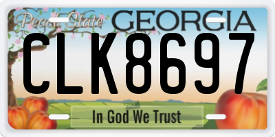 GA license plate CLK8697