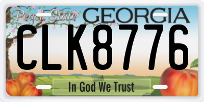 GA license plate CLK8776