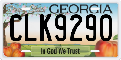 GA license plate CLK9290