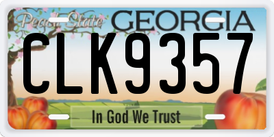 GA license plate CLK9357