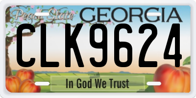 GA license plate CLK9624