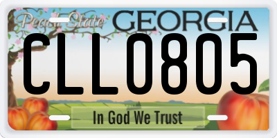 GA license plate CLL0805