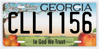 GA license plate CLL1156