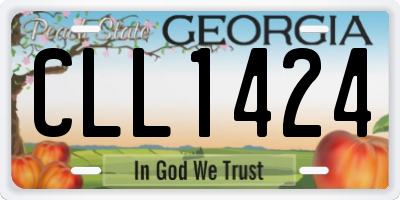 GA license plate CLL1424