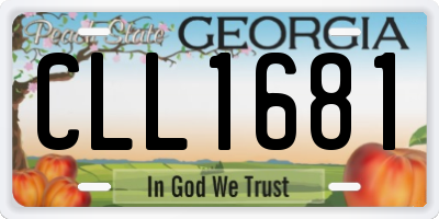 GA license plate CLL1681