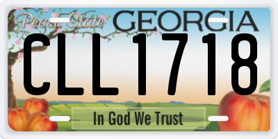 GA license plate CLL1718