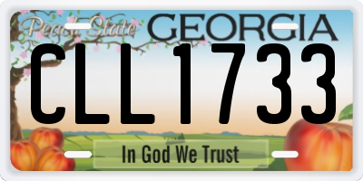 GA license plate CLL1733