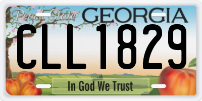 GA license plate CLL1829