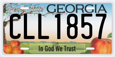 GA license plate CLL1857