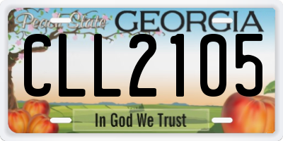 GA license plate CLL2105