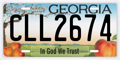 GA license plate CLL2674
