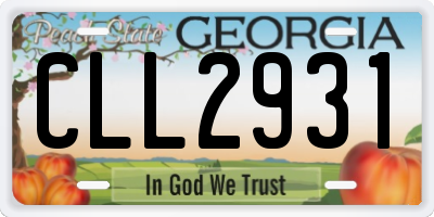 GA license plate CLL2931