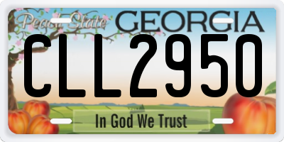 GA license plate CLL2950